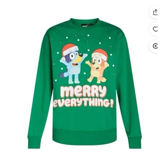 New Bluey Unisex  men's  women's Christmas Merry Everything Light Up sweatshirt - Picture 1 of 13